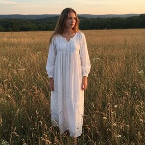 VICTORIAN CLASSICS White Cotton Embroidered Nightgown BNWOT